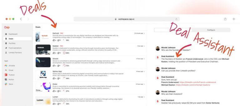 Read more about the article Cap VC wants to be the AI-powered ‘operating system’ for VCs