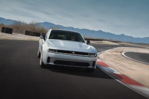 Read more about the article The 2024 all-electric Dodge Charger debuts with muscle car donuts, drifts and even a Hellcat rumble